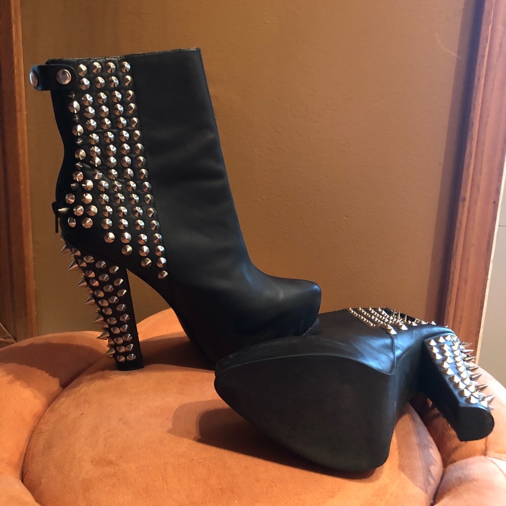Jeffrey Campbell Avalos Spike Black Platform Boots
